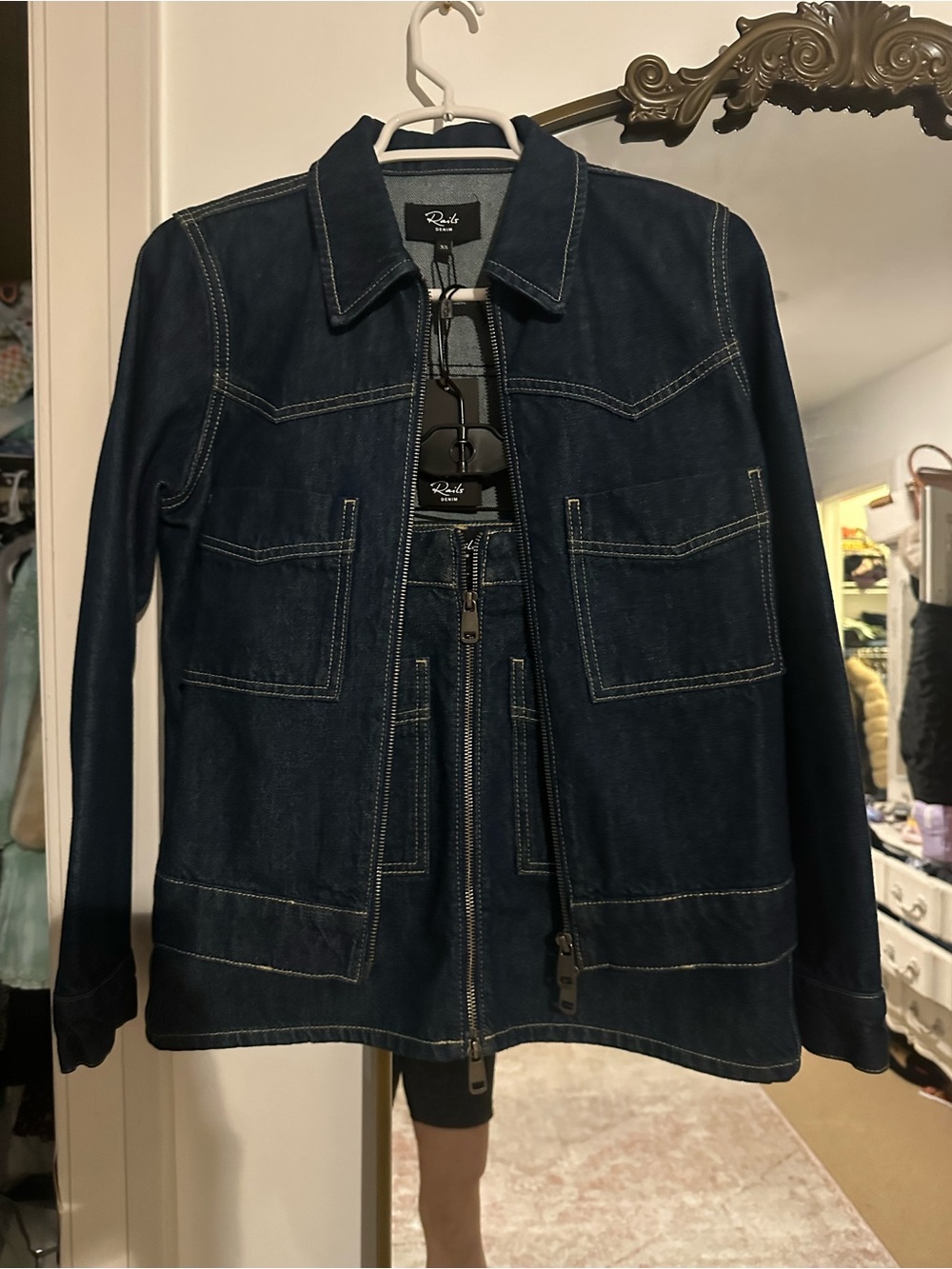Rails Denim Shirt Jacket & Skirt Set
